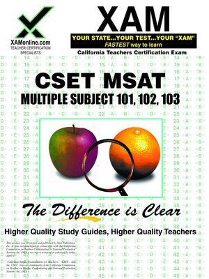 cover image of CSET MSAT Multiple Subject 101, 102, 103
